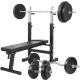 Gorilla Sports Klupa za snagu + set za opterećenje 100 kg